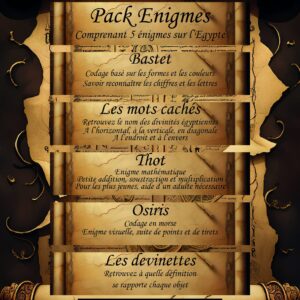 Pack énigmes Egypte
